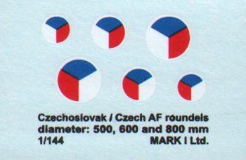 Mark I Decals DMK14410 1:144 Czechoslovak/CzAF roundels White outline