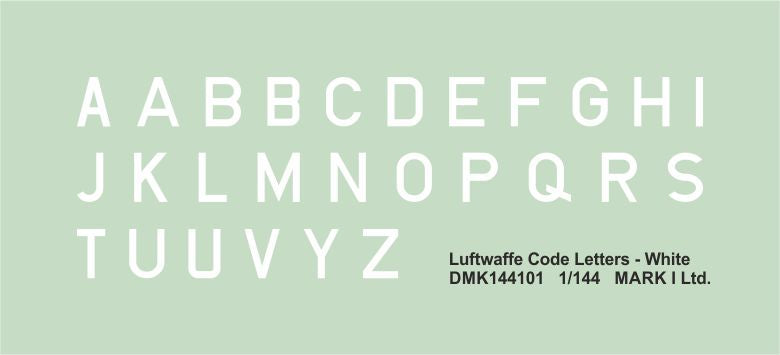 Mark I Decals DMK144101 1:144 Luftwaffe Code Letters