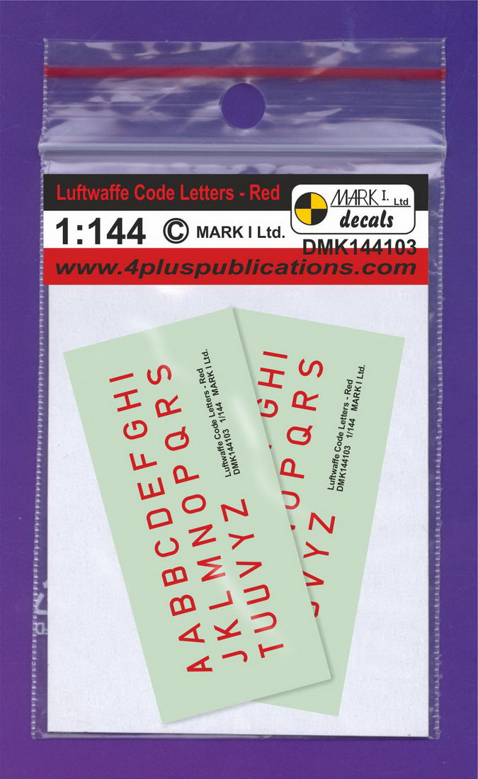 Mark I Decals DMK144103 1:144 Luftwaffe Code Letters