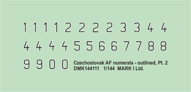 Mark I Decals DMK144111 1:144 CzAF numerals