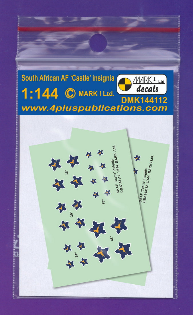 Mark I Decals DMK144112 1:144 SAAF 'Springbok and Castle' Insignia