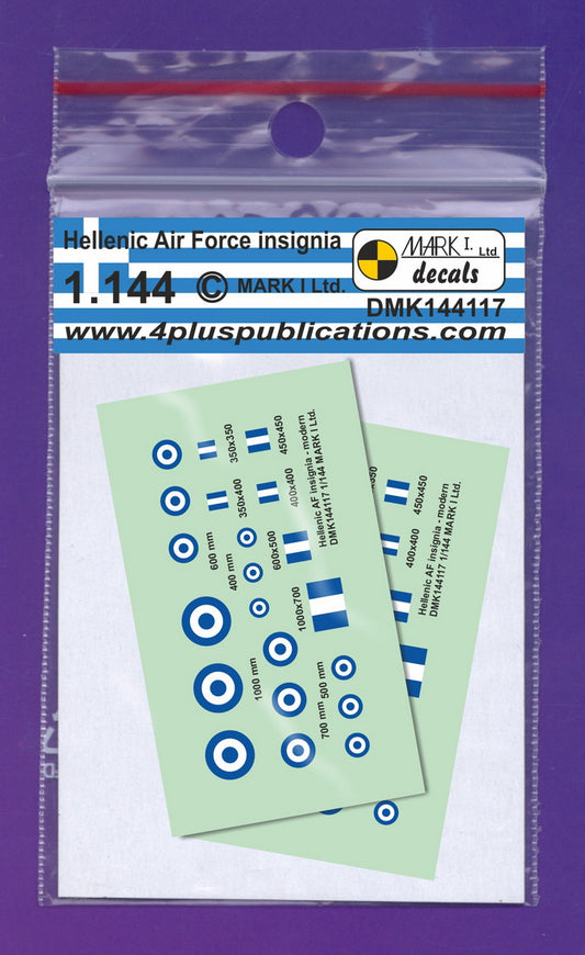 Mark I Decals DMK144117 1:144 Hellenic AF Insignia, 2 sets