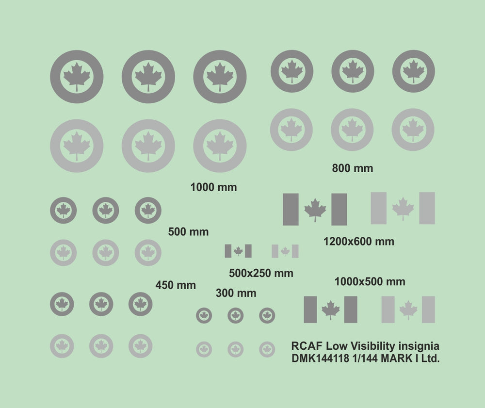 Mark I DMK144118 1:144 RCAF Low-vis Insignia & Fin Flashes