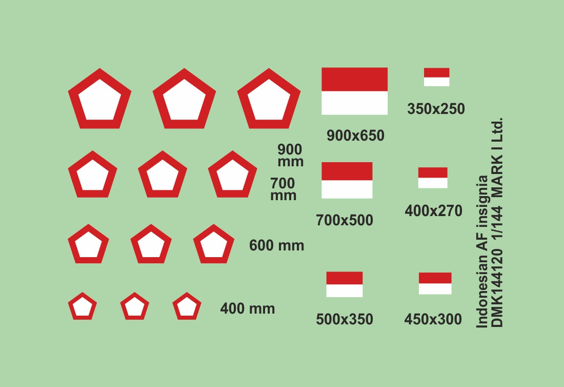 Mark I DMK144120 1:144 Indonesian AF Insignia and Fin Flashes