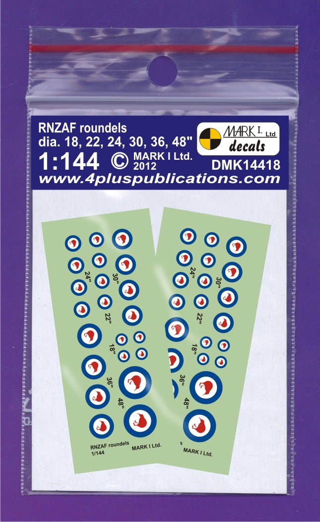 Mark I Decals DMK14418 1:144 RNZAF roundels set