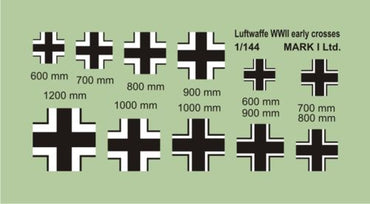 Mark I Decals DMK14421 1:144 Luftwaffe/German Crosses