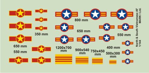 Mark I Decals DMK14426 1:144 North and South Vietnam Air Force Insignia
