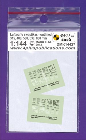 Mark I Decals DMK14427 1:144 Luftwaffe Swastikas, Outlined