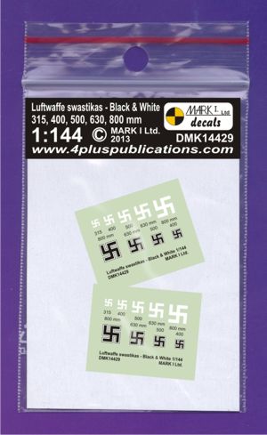 Mark I Decals DMK14429 1:144 Luftwaffe Swastikas, Black & White