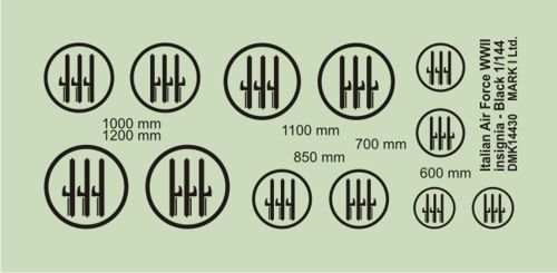 Mark I Decals DMK14430 1:144 Italian Air Force WWII Insignia