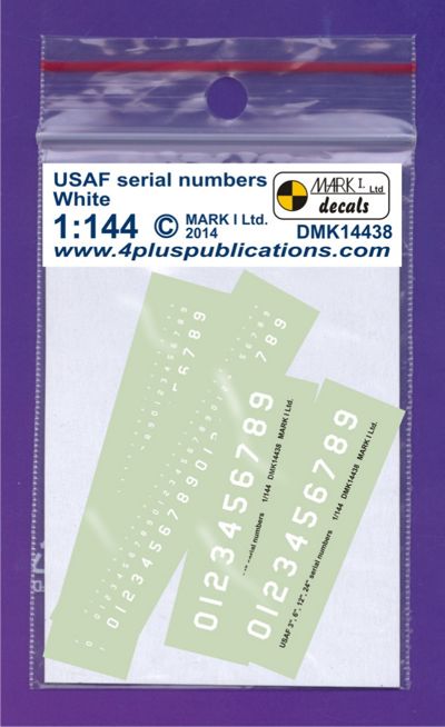 Mark I DMK14438 1:144 USAF White Serial Numbers (3 to 24 inch)