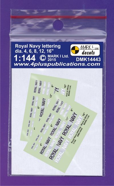 Mark I Decals DMK14443 1:144 Royal Navy lettering B&W, 2 sets