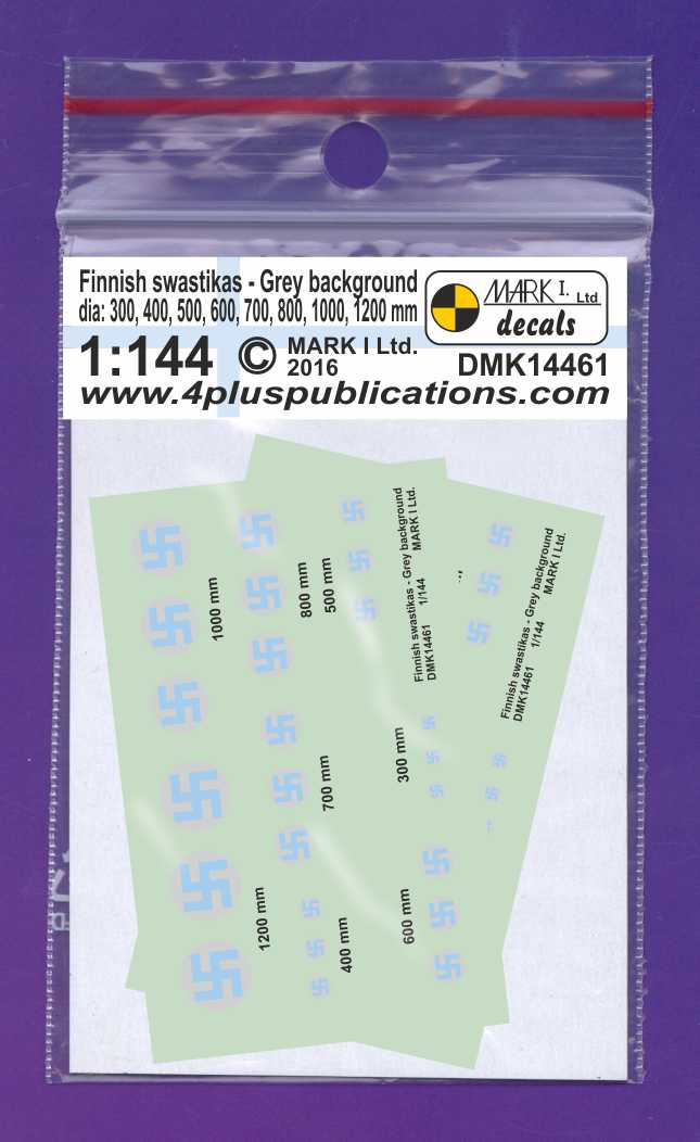 Mark I Decals DMK14461 1:144 Finnish Swastikas, Grey background
