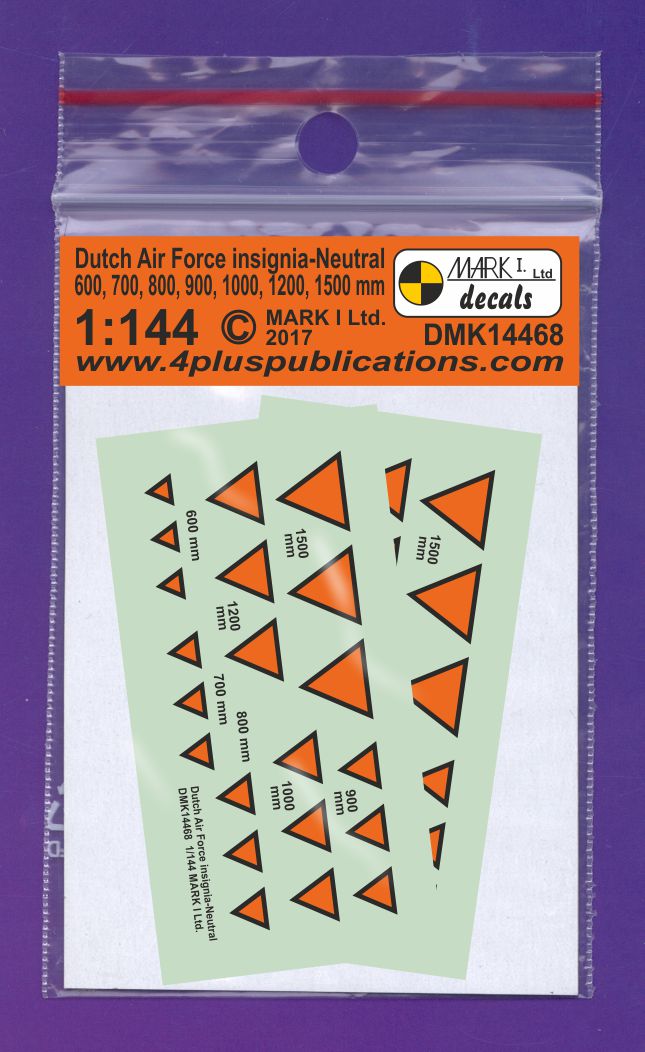 Mark I Decals DMK14468 1:144 Dutch Air Force Insignia, Neutral
