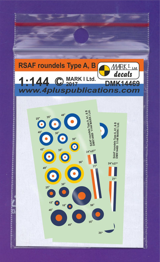 Mark I Decals DMK14469 1:144 South African SAAF roundels Type A, A1, B, 2 sets