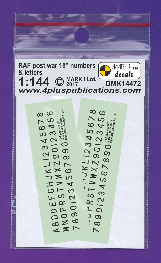Mark I Decals DMK14472 1:144 RAF Post-war 18 inches Black nos