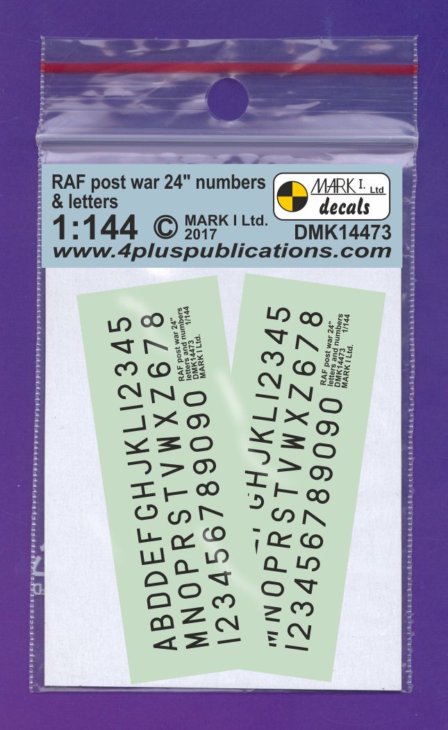 Mark I Decals DMK14473 1:144 RAF Post-war 24 inches Black nos