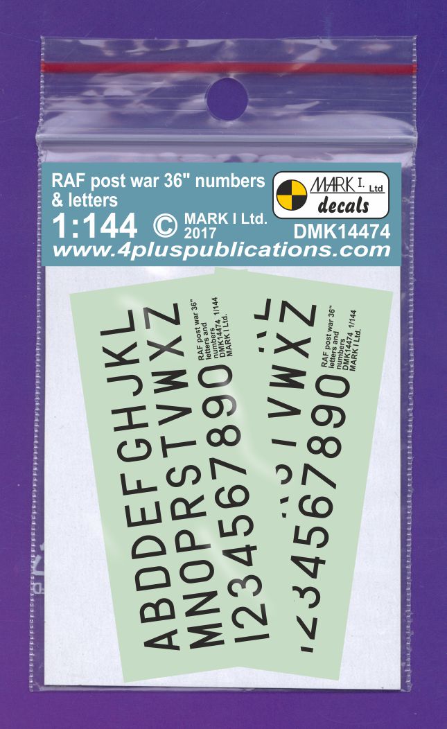 Mark I Decals DMK14474 1:144 RAF Post-war 36 inches Black nos