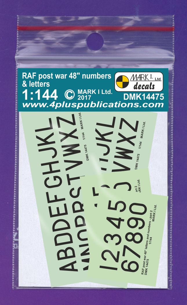 Mark I Decals DMK14475 1:144 RAF Post-war 48 inches Black nos