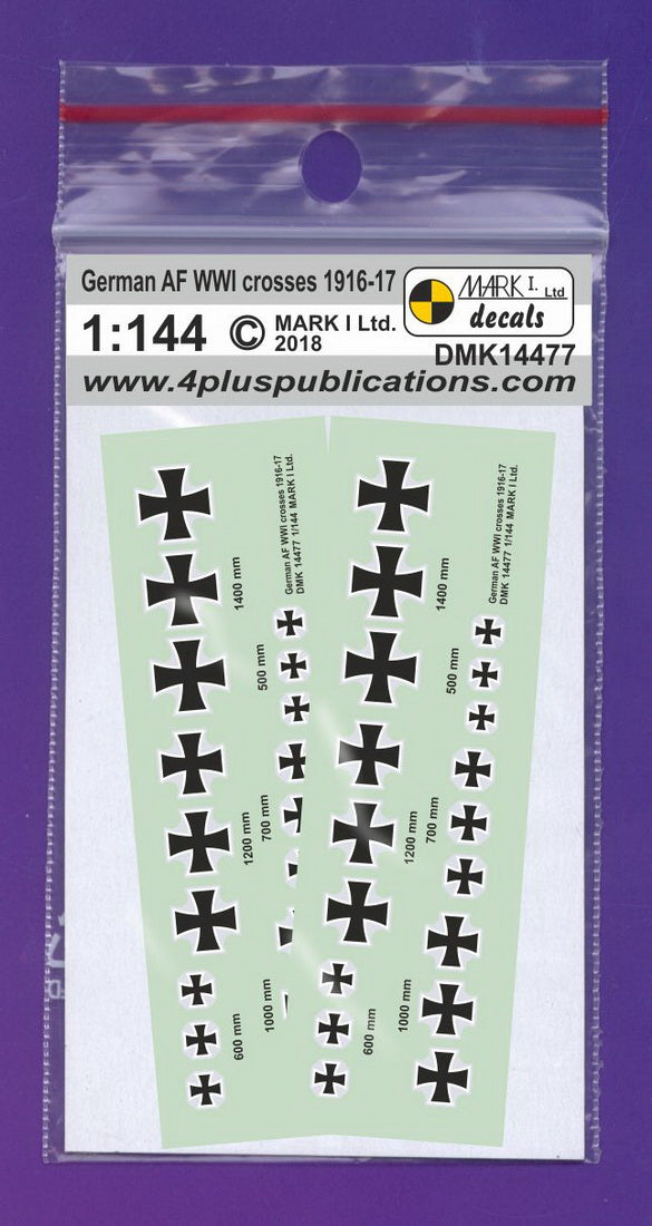Mark I Decals DMK14477 1:144 German Air Force WWI crosses 1916-17, 2 sets