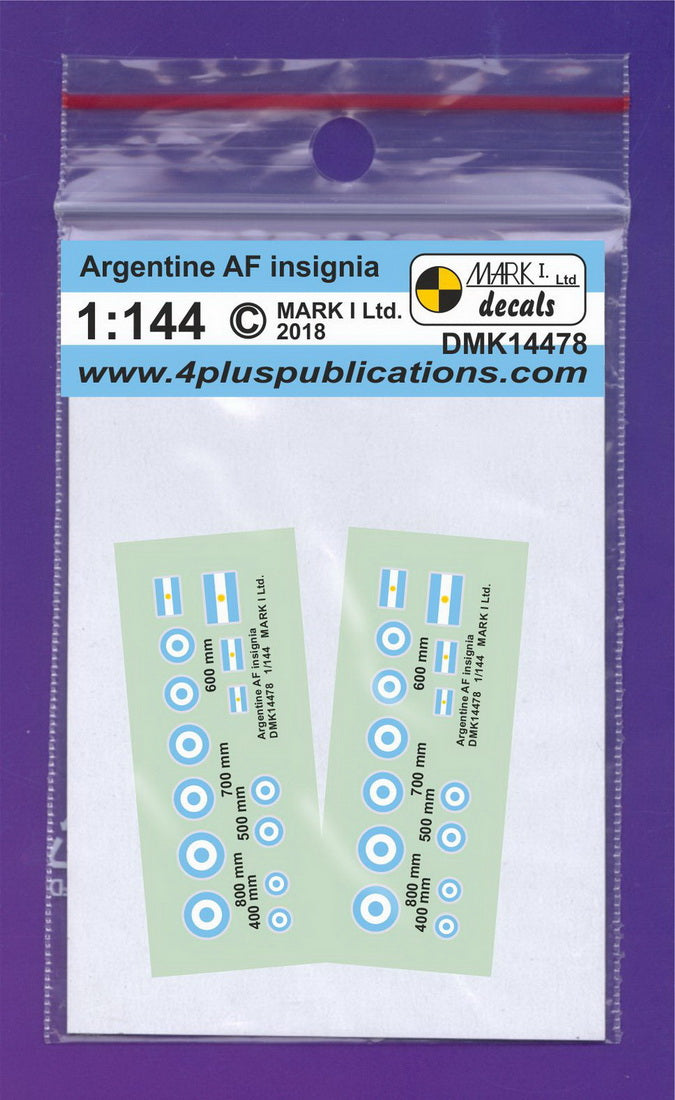 Mark I DMK14478 1:144 Argentinian AF Insignia and Flags Decal Set