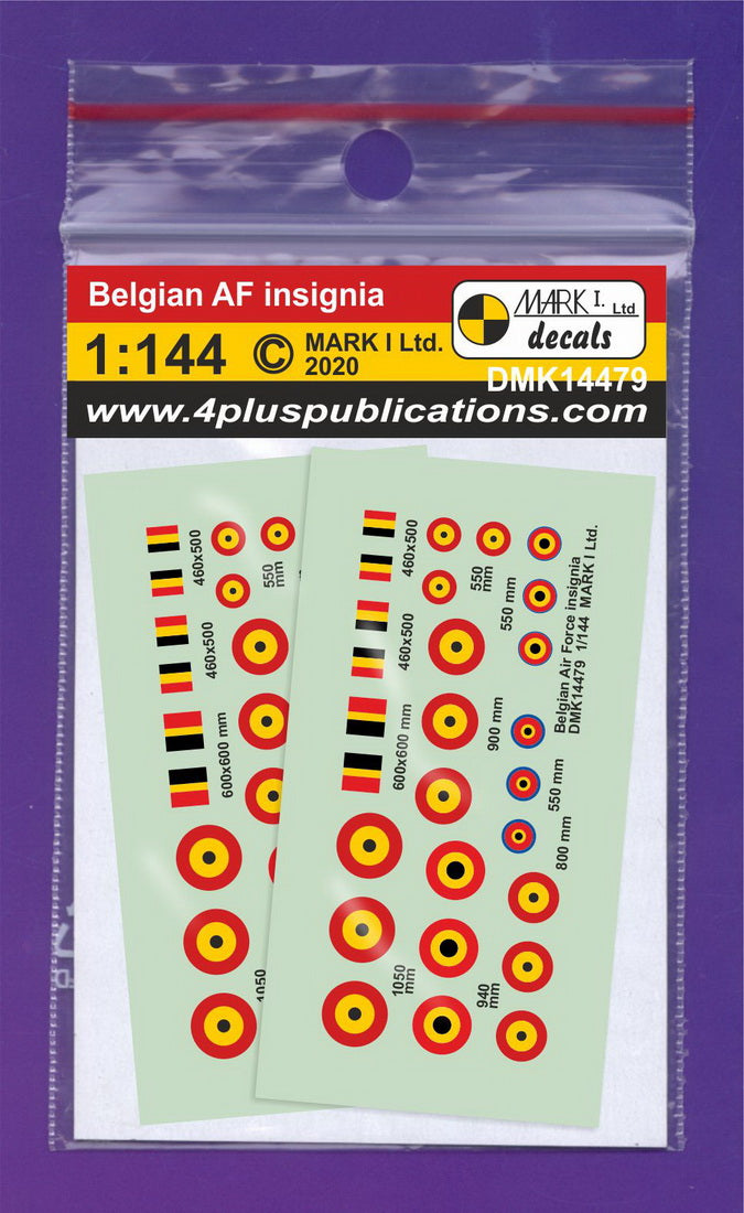 Mark I Decals DMK14479 1:144 Belgian Air Force insignia, 2 sets