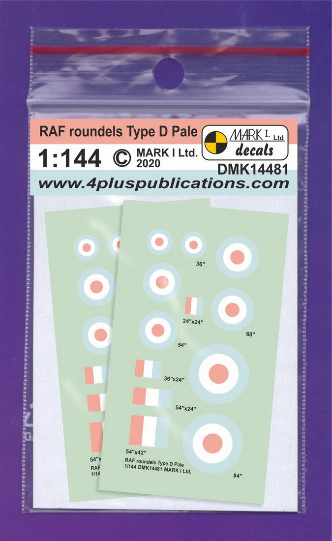 Mark I Decals DMK14481 1:144 RAF Type D Low-vis roundels, 2 sets