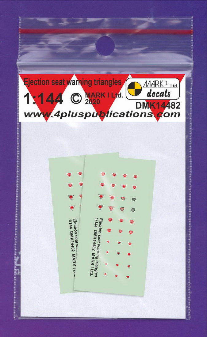 Mark I Decals DMK14482 1:144 Ejection seat warning triangles, 2 sets
