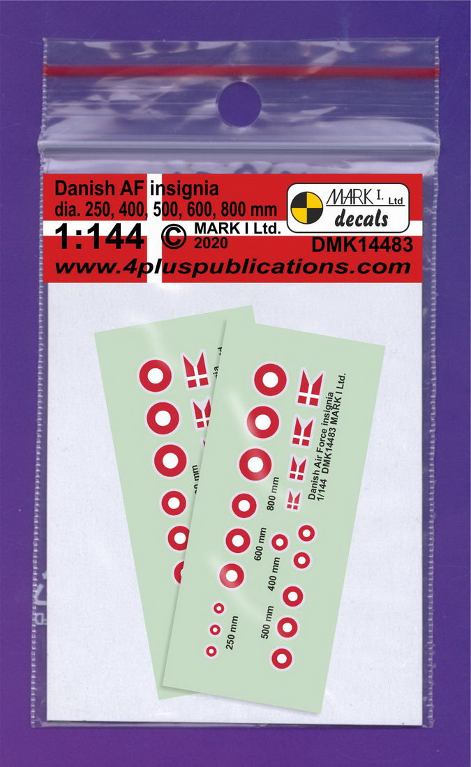 Mark I DMK14483 1:144 Danish AF Insignia and Flags Decal Set