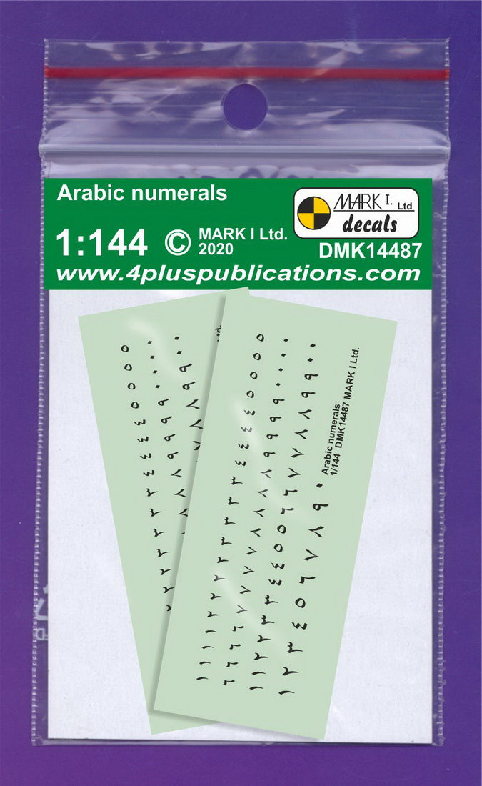 Mark I Decals DMK14487 1:144 Arabic numerals Black, 2 sets