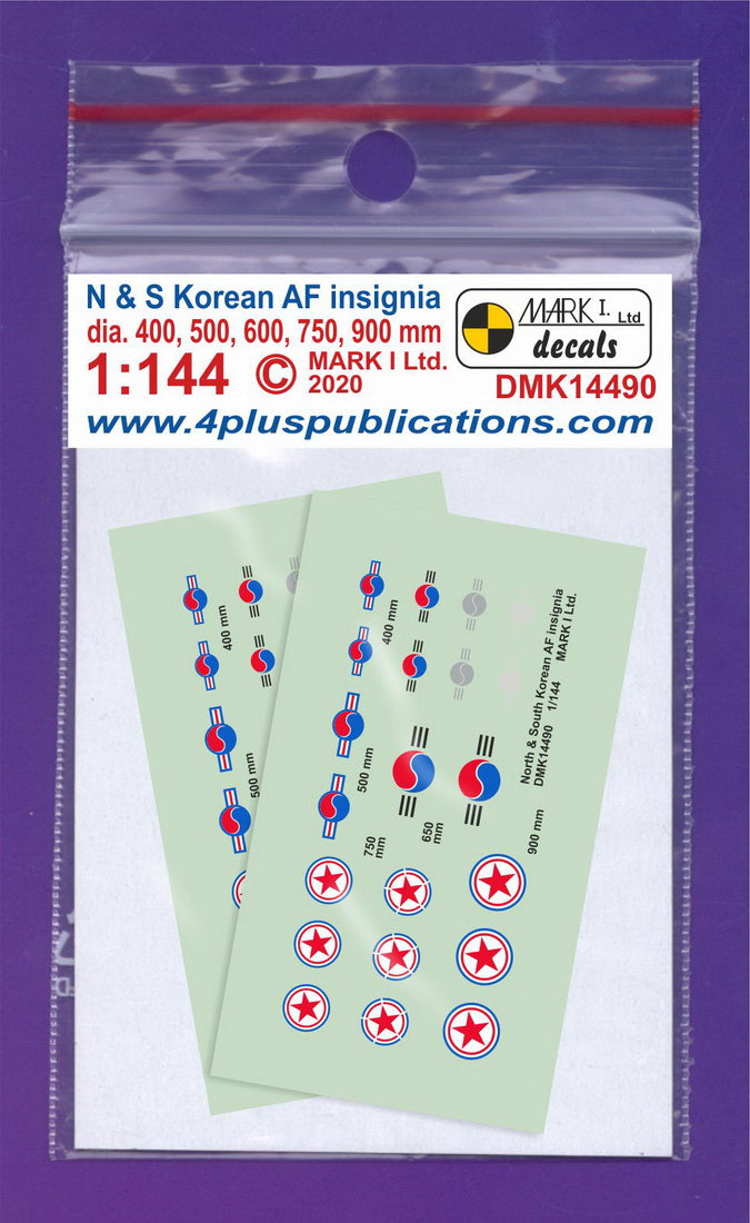 Mark I Decals DMK14490 1:144 North and South Korean AF insignia, 2 sets