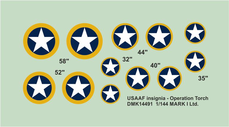 Mark I Decals DMK14491 1:144 USAAF insignia