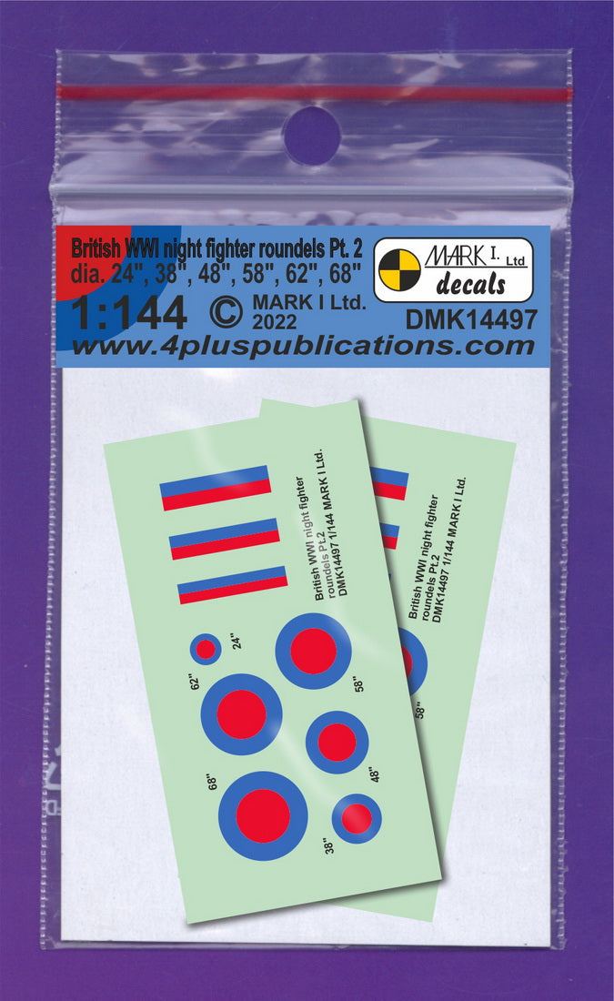 Mark I DMK14497 1:144 British WWI Night Fighter Roundels Pt.2