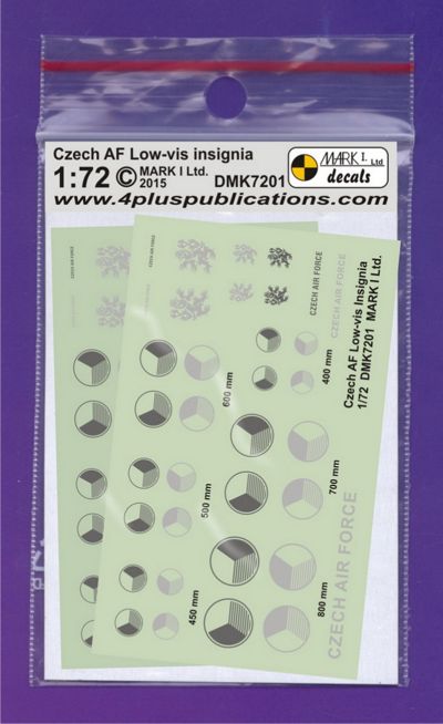 Mark I Decals DMK7201 1:72 Czech Air Force Low-vis Insignia, 2 sets