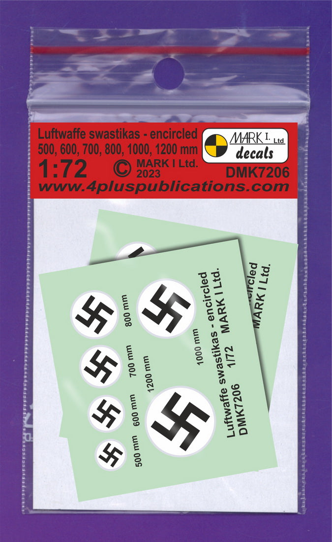 Mark I Decals DMK7206 1:72 Luftwaffe Swastikas, encircled