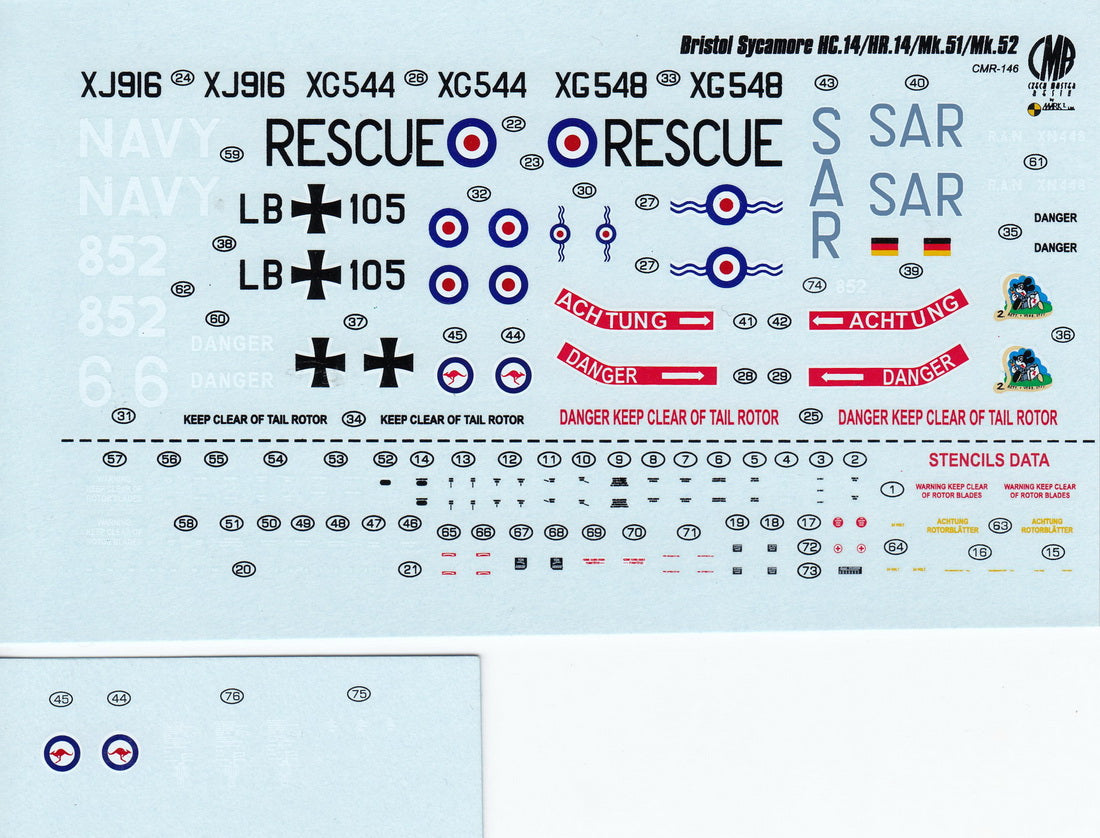 Mark I Decals DMK7211 1:72 Bristol Sycamore
