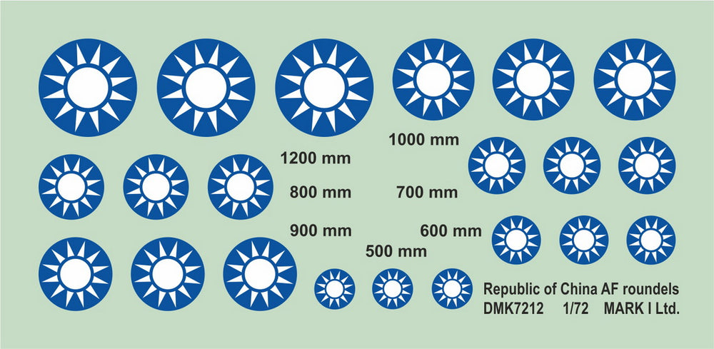 Mark I DMK7212 1:72 ROCAF Republic of China Air Force Roundels