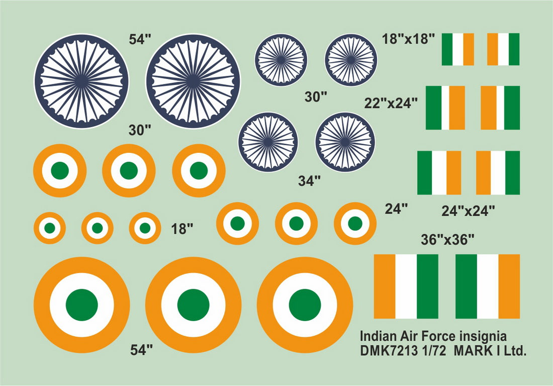 Mark I DMK7213 1:72 Indian AF Insignia and Fin Flashes