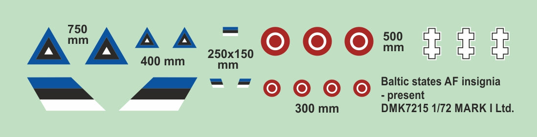 Mark I DMK7215 1:72 Baltic States Estonia Insignia & Fin Flashes