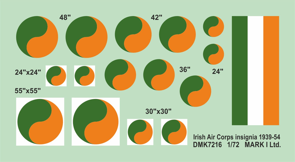 Mark I DMK7216 1:72 Irish Air Corps Insignia 1939-54 Roundels
