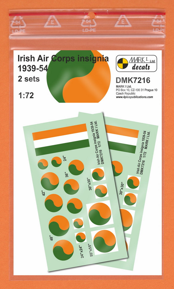 Mark I DMK7216 1:72 Irish Air Corps Insignia 1939-54 Roundels