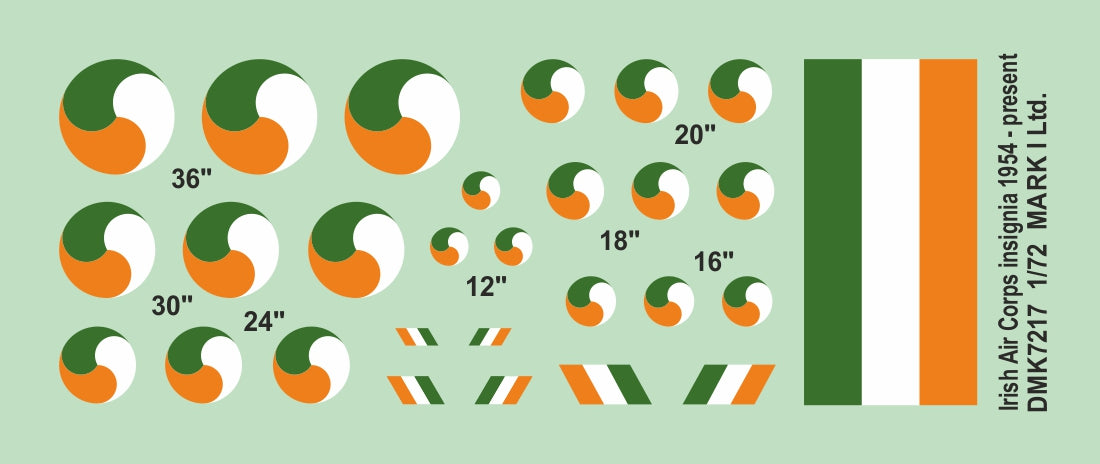 Mark I DMK7217 1:72 Irish Air Corps Insignia 1954-Present Roundels