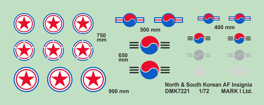 Mark I DMK7221 1:72 North & South Korean AF Insignia & Low-vis