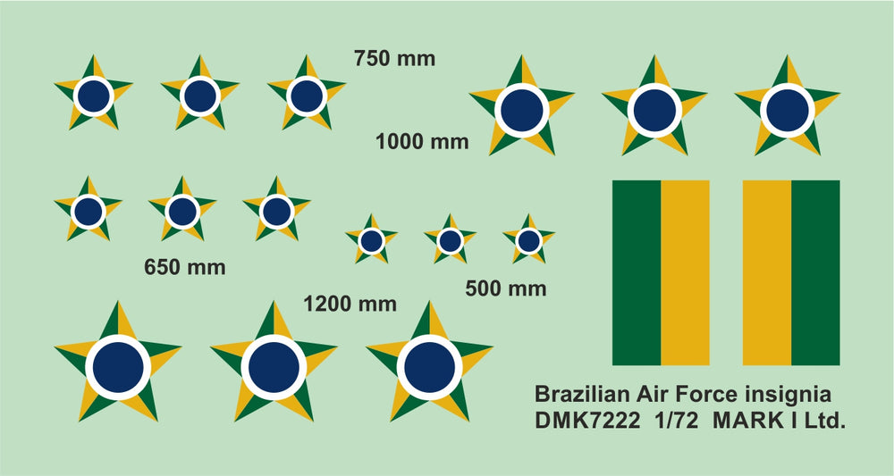 Mark I DMK7222 1:72 Brazilian AF Insignia and Fin Flashes