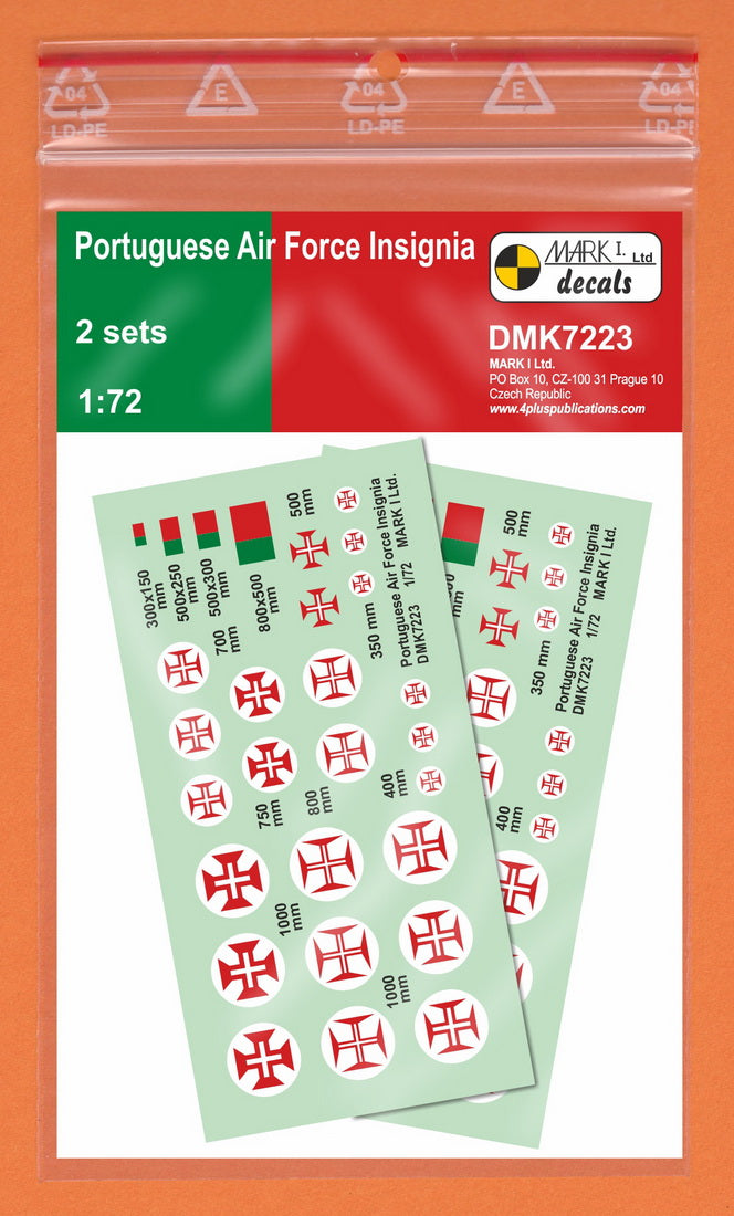 Mark I DMK7223 1:72 Portuguese AF Insignia and Fin Flashes
