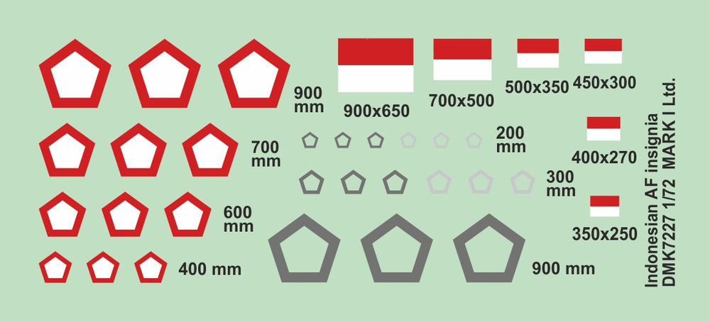 Mark I Decals DMK7227 1:72 Indonesian AF Insignia