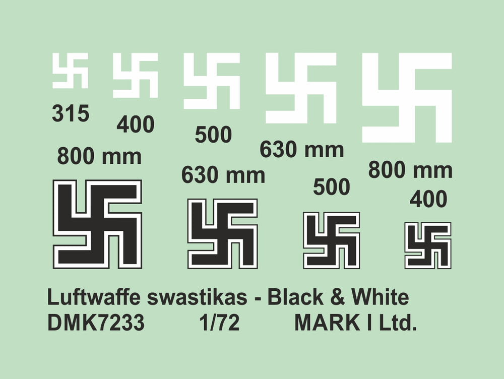 Mark I Decals DMK7233 1:72 Luftwaffe Swastikas