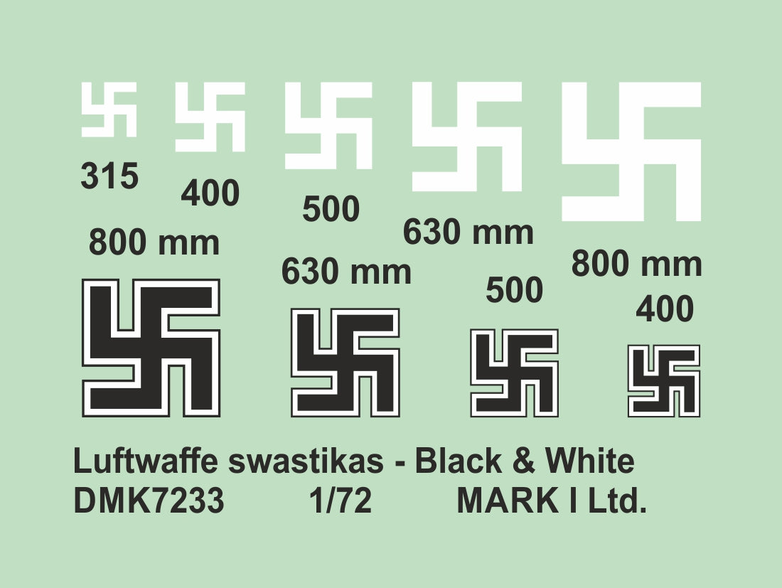 Mark I Decals DMK7233 1:72 Luftwaffe Swastikas