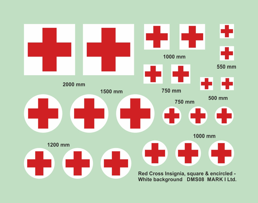 Mark I Decals DMS08 1:144 Red Cross Insignia, square & encircled