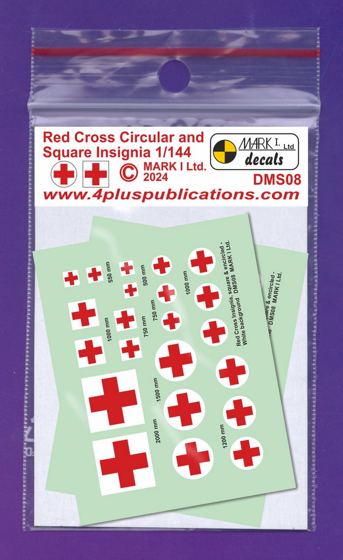 Mark I Decals DMS08 1:144 Red Cross Insignia, square & encircled
